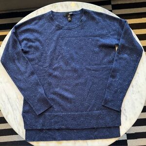 Aqua Cashmere Navy Speckled Sweater - Size Small
